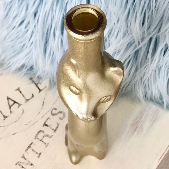 Happy Cat, Metallic Gold, 2007, Empty, Collector, Glass, Wine Bottle, 13" Tall - Picture 6 of 15